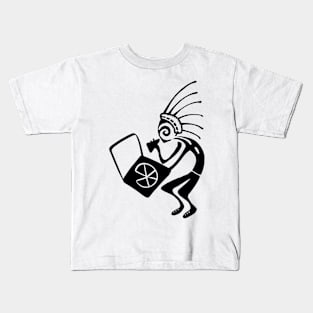 Kokopelli pizza black Kids T-Shirt